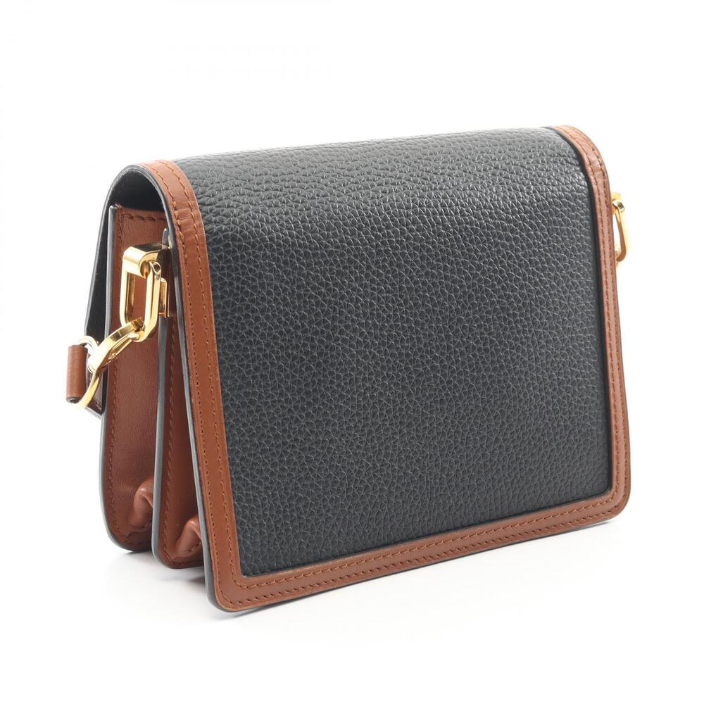 Louis Vuitton Dauphine Taurillon Shoulder Bag Brown Leather Black White